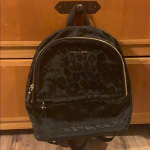 Micheal Kors Black Leopard backpack